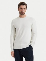 Calvin Klein Sweter LV04LF304G Kremowy Regular Fit. Białe swetry rozpinane CALVIN KLEIN, m, bez wzorów, z bawełny, bez kołnierzyka, bez ramiączek. Za 449.99 zł.
