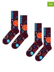 Happy Socks Skarpety (2 pary) w kolorze fioletowo-błękitnym rozmiar: 36-40. Niebieskie skarpety Happy Socks, bez wzorów. Za 56.66 zł.