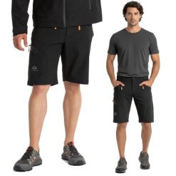 Spodenki męskie KADVA Reto. Czarne krótkie spodenki sportowe KADVA, l, bez wzorów, z elastanu. Za 99.99 zł.