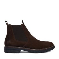Botki Rieker. Brązowe botki sznurowane Rieker, bez wzorów, bez obcasa, bez zapięcia. Za 439.99 zł.