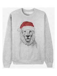WOOOP Bluza "Santa Lion" w kolorze szarym rozmiar: XL. Szare bluzy Wooop, xl, bez wzorów, z bawełny, bez kaptura. Za 101.70 zł.