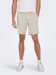 Only & Sons Szorty materiałowe Mark 22018667 Écru Regular Fit. Szorty Only & Sons, m, bez wzorów, z materiału. Za 99.99 zł.