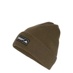 Czapka Essentials Typu Beanie Z Wywiniętym Brzegiem. Białe czapki zimowe Adidas, bez wzorów, z dzianiny. Za 89.95 zł.