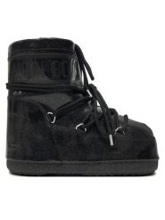 Moon Boot Śniegowce Icon Low Glitter 80D1409440 Czarny. Czarne śniegowce Moon Boot, ze skóry, bez zapięcia. Za 999.00 zł.