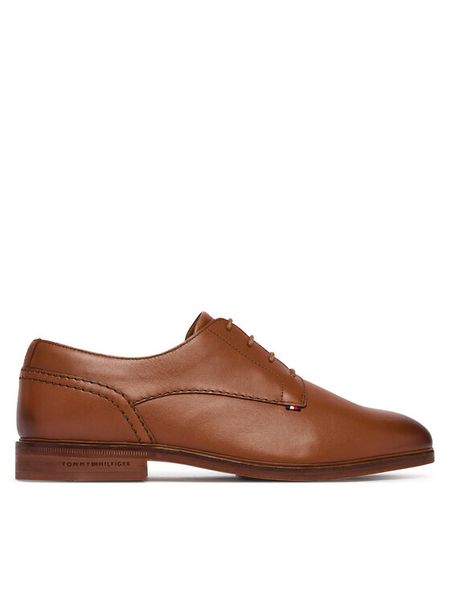 Tommy Hilfiger Półbuty Hilfiger Leather Dress Shoe FM0FM05777 Brązowy. Brązowe eleganckie półbuty Tommy Hilfiger, bez wzorów, ze skóry, bez obcasa, bez zapięcia. Za 456.99 zł.