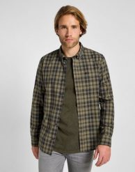 MESKA KOSZULA LEE BUTTON DOWN GREEN 112355644. Zielone koszule Lee, m, bez wzorów, bez kołnierzyka, bez ramiączek. Za 169.99 zł.