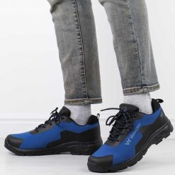 Niebieskie półbuty trekkingowe Softshell Vanhorn 34003. Niebieskie buty trekkingowe Vanhorn, bez wzorów, z materiału, bez zapięcia. Za 199.00 zł.