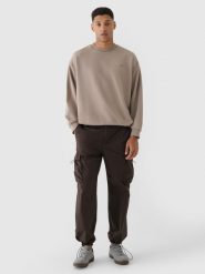 4F Spodnie casual parachute cargo męskie - brązowe XL. Brązowe spodnie materiałowe 4F, na co dzień, l, bez wzorów, z bawełny, casualowe. W wyprzedaży za 59.99 zł.