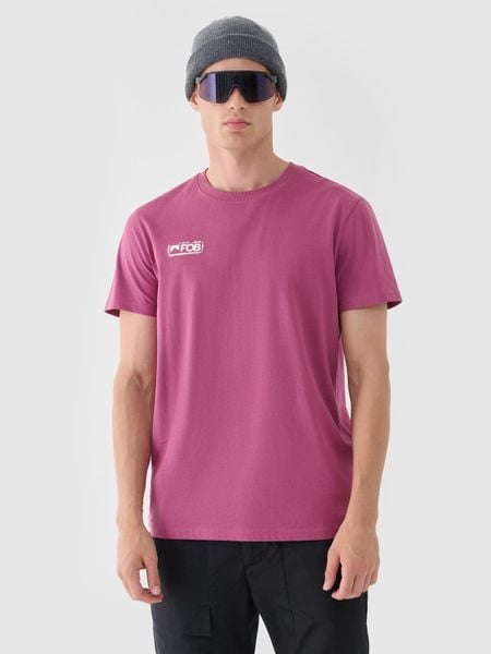 4F T-shirt regular gładki męski - czerwony S. Czerwone t-shirty 4F, m, bez wzorów, z bawełny, bez kołnierzyka, bez ramiączek. W wyprzedaży za 29.99 zł.