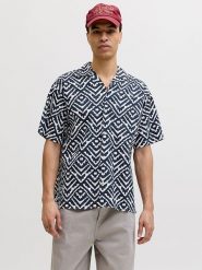 Jack & Jones Koszula "Milo" - Loose fit - w kolorze granatowym rozmiar: XXL. Niebieskie koszule Jack & Jones, xxl, bez wzorów, z bawełny, bez kołnierzyka, bez ramiączek. Za 83.42 zł.