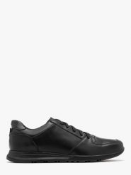 Czarne, sportowe sneakersy męskie EGON. Czarne buty sportowe casual RKO, bez wzorów, ze skóry, bez zapięcia. Za 429.99 zł.