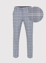 PAKO LORENTE – Szare spodnie garniturowe w kratkę P22SF-6G-005-N-S. Szare garnitury Pako Lorente, s, bez wzorów, z elastanu. Za 149.99 zł.