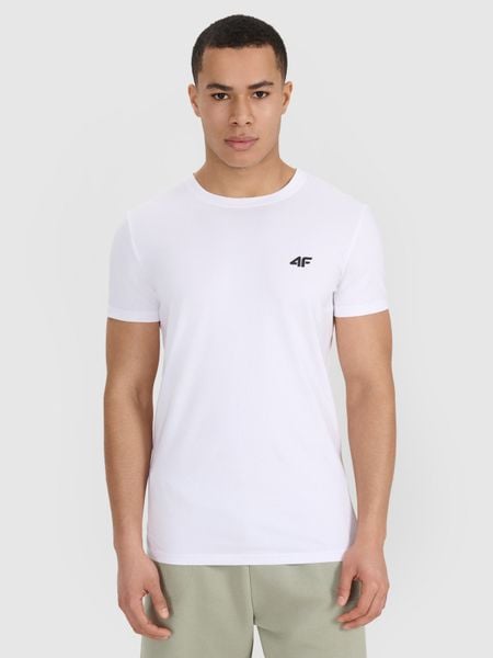 4F T-shirt slim gładki męski (2-pack) - biały L. Białe t-shirty 4F, l, bez wzorów, z bawełny, bez kołnierzyka, bez ramiączek. Za 99.99 zł.