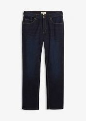 Dżinsy ocieplane, regular fit, z miękką podszewką dżersejową i wygodnym pasem, straight. Niebieskie jeansy bonprix, m. Za 149.99 zł.