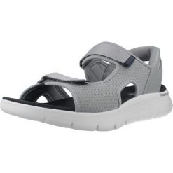 Sandały SKECHERS SLIP-INS GO WALK FLEX Szary. Szare sandały Skechers, z tkaniny, bez zapięcia. Za 296.99 zł.