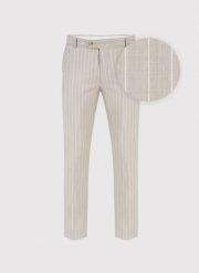 PAKO LORENTE - Beżowe spodnie garniturowe w prążek. Brązowe garnitury Pako Lorente, m, bez wzorów, z wełny. Za 999.99 zł.