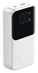 Joyroom JR-PBC06 z wbudowanymi kablami USB-C / Lightning 30W 10000mAh - biały. Białe powerbanki . Za 129.90 zł.
