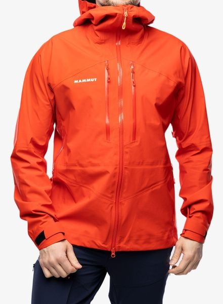 Kurtka z membraną męska Mammut Taiss HS Hooded Jacket. Czerwone kurtki Mammut, l, bez wzorów, z hardshellu, bez kaptura. Za 1,689.45 zł.