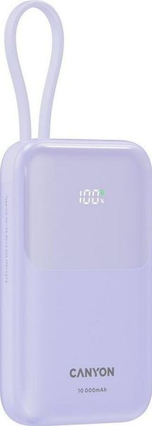 Canyon OnPower 101 z wbudowanym kablem 10000 mAh PD22.5W fioletowy. Fioletowe powerbanki . Za 79.90 zł.