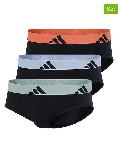 Adidas Slipy (3 pary) w kolorze czarnym ze wzorem rozmiar: L. Czarne slipki Adidas, l, bez wzorów. Za 93.94 zł.