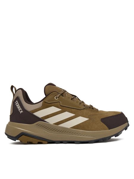 Adidas Trekkingi Terrex Anylander Leather Hiking KJ5210 Brązowy. Brązowe buty trekkingowe Adidas, bez wzorów, ze skóry, bez zapięcia. Za 399.99 zł.