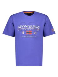Geographical Norway Koszulka "Jecking" w kolorze niebieskim rozmiar: XL. Niebieskie bezrękawniki Geographical Norway, xl, bez wzorów, z bawełny, bez kołnierzyka, bez ramiączek. Za 71.40 zł.