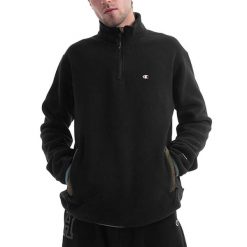 Bluza sportowa męska Champion C Logo Half Zipup. Czarne bluzy z kapturem Champion, m, bez wzorów, z kapturem. Za 659.00 zł.