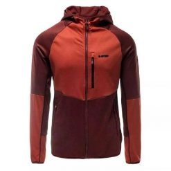 Bluza Polarowa Męska Camil. Czerwone bluzy z kapturem Hi-tec, na zimę, l, bez wzorów, z materiału, z kapturem. Za 201.58 zł.