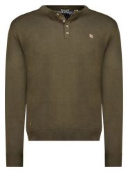 Geographical Norway Sweter "Fraser" w kolorze khaki rozmiar: S. Brązowe swetry nierozpinane Geographical Norway, s, bez wzorów, z bawełny, bez kołnierzyka, bez ramiączek. Za 86.78 zł.