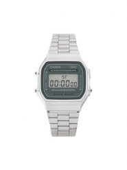 Casio Zegarek A168WA-3AYES Srebrny. Szare, cyfrowe zegarki Casio, srebrne. Za 199.99 zł.