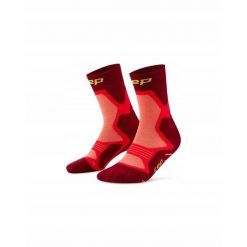 Skarpety kompresyjne do połowy łydki z amortyzującą wyściółką unisex CEP. Czerwone skarpety CEP, bez wzorów, z elastanu. Za 79.00 zł.