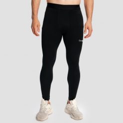 Legginsy męskie sporty walki slim czarne Combat. Czarne legginsy długie sportowe GYMBEAM, l, bez wzorów, z elastanu, na fitness i siłownię. Za 127.90 zł.