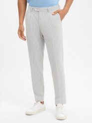 Finshley & Harding London spodnie garniturowe - Hudson Mężczyźni Slim Fit Sztuczne włókno niebieski|biały, 98. Białe garnitury Finshley & Harding London, m, bez wzorów, z włókna. Za 139.95 zł.