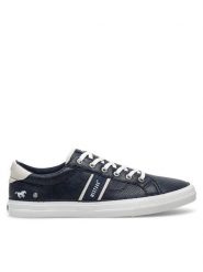 Mustang Sneakersy 4180-308 Granatowy. Niebieskie buty sportowe casual Mustang, bez wzorów, ze skóry, bez zapięcia. Za 259.99 zł.