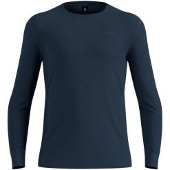 Bielizna termoaktywna z długim rękawem męska ODLO BL TOP crew neck l/s. Niebieskia bielizna termoaktywna ODLO, l, bez wzorów, z materiału, bez ramiączek, narciarskie. Za 459.99 zł.