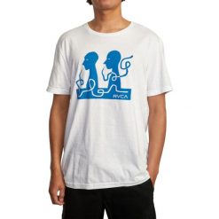 Koszulka sportowa męska RVCA Silhouettes. Białe t-shirty sportowe RVCA, bez wzorów, z bawełny, bez ramiączek. W wyprzedaży za 85.00 zł.