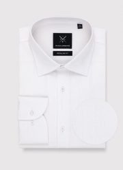 PAKO LORENTE – Biała koszula męska z długim rękawem. Białe koszule Pako Lorente, m, bez wzorów, z bawełny, bez kołnierzyka, bez ramiączek. Za 149.99 zł.