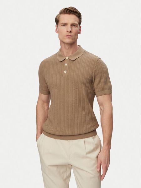 JOOP! Jeans Polo Colinor 30101603 Beżowy Regular Fit. Brązowe koszulki polo JOOP! Jeans, l, bez wzorów, z bawełny, bez kołnierzyka, bez ramiączek. Za 459.99 zł.