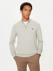 U.S. Polo Assn. Sweter MUP2963 Szary Regular Fit. Szare swetry rozpinane U.S. Polo Assn., m, bez wzorów, z bawełny, bez kołnierzyka, bez ramiączek. Za 269.99 zł.
