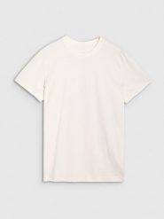 4F T-shirt regular z nadrukiem męski - biały XXL. Białe t-shirty 4F, m, bez wzorów, z bawełny, bez kołnierzyka, bez ramiączek. W wyprzedaży za 39.99 zł.