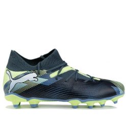 Buty piłkarskie korki juniorskie Puma FUTURE 7 MATCH FG/AG JR. Niebieskie buty sportowe casual Puma, bez wzorów, bez zapięcia. W wyprzedaży za 169.00 zł.