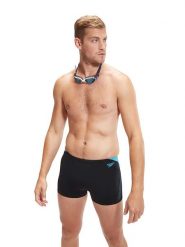 Speedo Kąpielówki "Eco+ Hyperboom" w kolorze czarno-błękitnym rozmiar: 8. Czarne odzież kąpielowa Speedo, bez wzorów, z materiału. Za 108.74 zł.
