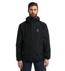 HAGLOFS Kurtka męska BETULA GTX JACKET MEN True Black2-S. Czarne kurtki Haglöfs, l, bez wzorów, z gore-texu, bez kaptura. Za 678.20 zł.