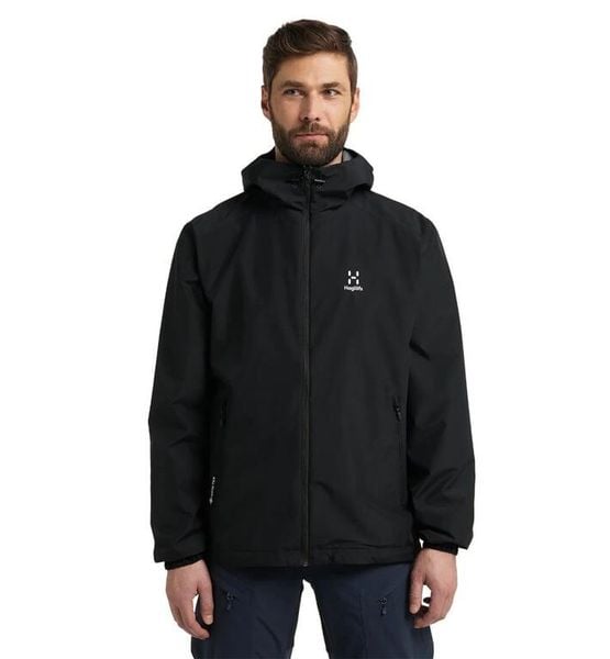 HAGLOFS Kurtka męska BETULA GTX JACKET MEN True Black2-S. Czarne kurtki Haglöfs, l, bez wzorów, z gore-texu, bez kaptura. Za 678.20 zł.