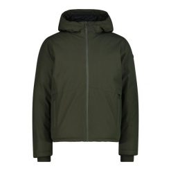 Wodoodporna kurtka z kapturem zapinanym na zamek błyskawiczny CMP. Zielone kurtki przeciwdeszczowe CMP, bez wzorów, z kapturem. Za 579.50 zł.