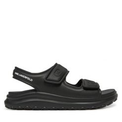 Sandały KARL LAGERFELD. Czarne sandały KARL LAGERFELD, bez zapięcia. Za 479.99 zł.