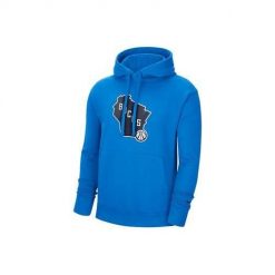 Bluza sportowa męska Nike Nba Milwaukee Bucks City Edition Logo. Niebieskie bluzy z kapturem Nike, m, bez wzorów, z kapturem. Za 382.00 zł.