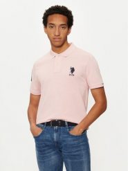 U.S. Polo Assn. Polo MUP3313 Różowy Regular Fit. Czerwone koszulki polo U.S. Polo Assn., l, bez wzorów, z bawełny, bez kołnierzyka, bez ramiączek. Za 149.99 zł.