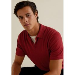 Mango Man - Polo Safari. Brązowe koszulki polo marki Mango Man, z dzianiny, polo, z krótkim rękawem. W wyprzedaży za 69.90 zł.