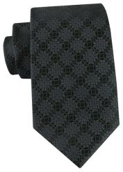 Męski Krawat - Antracytowy, Regularny Wzór - Angelo di Monti. Szare krawaty i muchy Angelo di Monti, bez wzorów, z tkaniny. Za 49.99 zł.